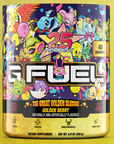 G FUEL Energy, The great golden slushie, Golden berry, tub, product front with matching background