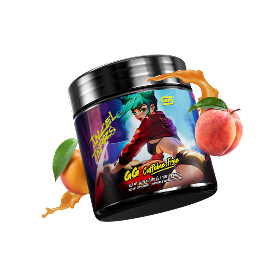 Gamersupps Caffeine free, Incel tears, tub,  product image with fruits