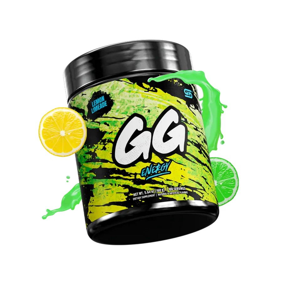 Gamersupps Energy, Lemon Limeade, tub,  product front with fruits