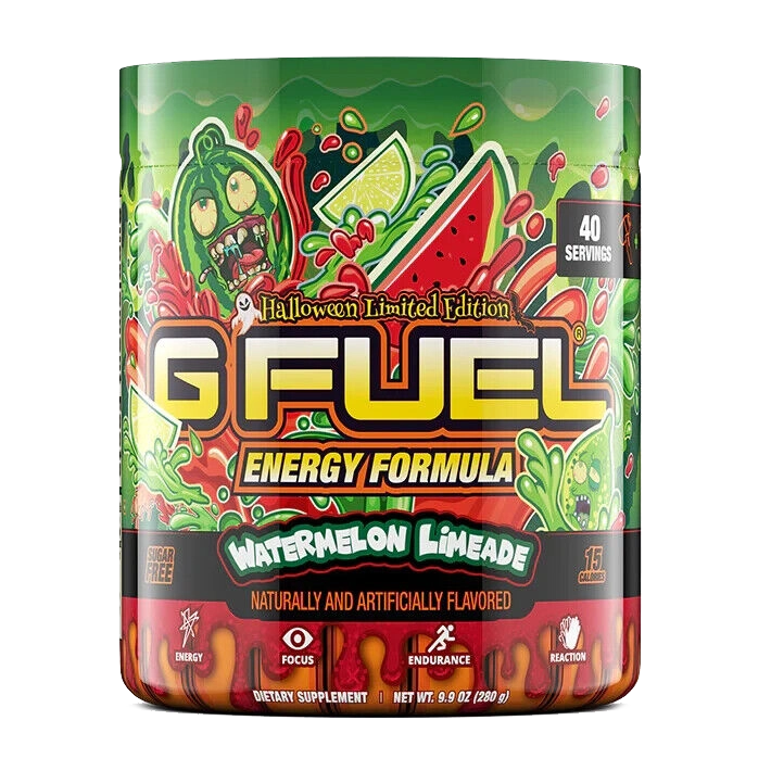 G FUEL Energy, Watermelon Limeade, tub, halloween limited edition, product front