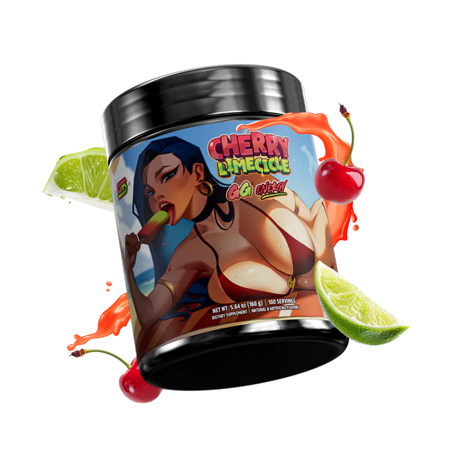 Gamersupps energy, Cherry Limecicle, tub,  product with flavours