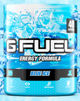 G FUEL energy, Blue ice, tub,  product front with ice cubes