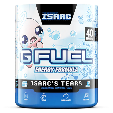 G FUEL energy, Isaac's tears, tub,  product front