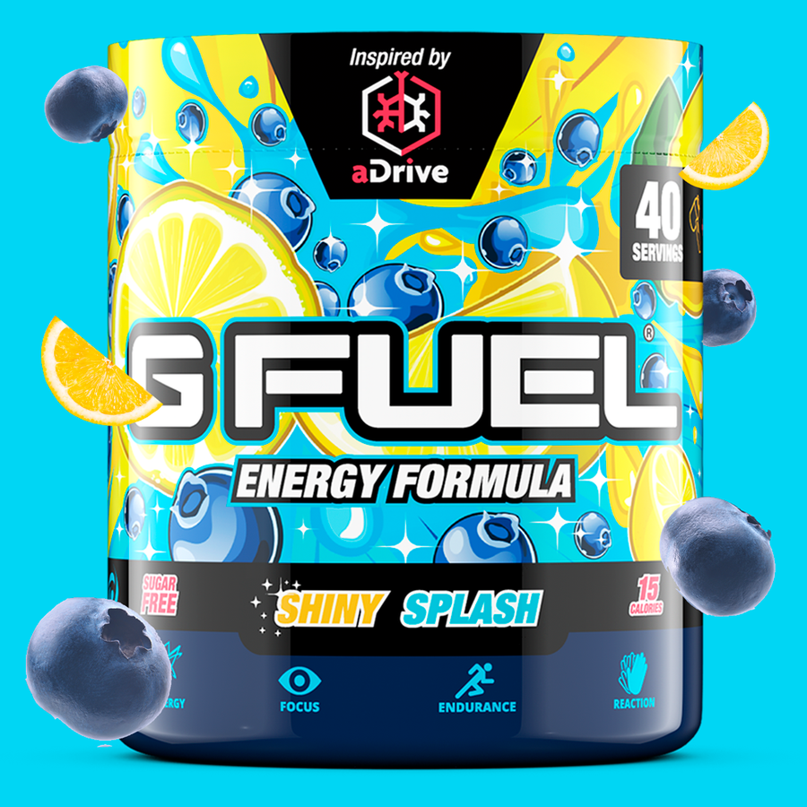 G FUEL Energy, Shiny splash, tub,  product front with matching background