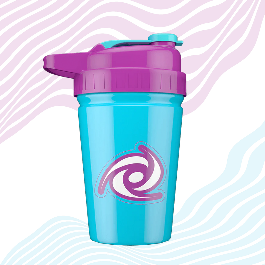 G FUEL stainless steel shaker, 473 ml, the hornet jr, product backside with some nice background design